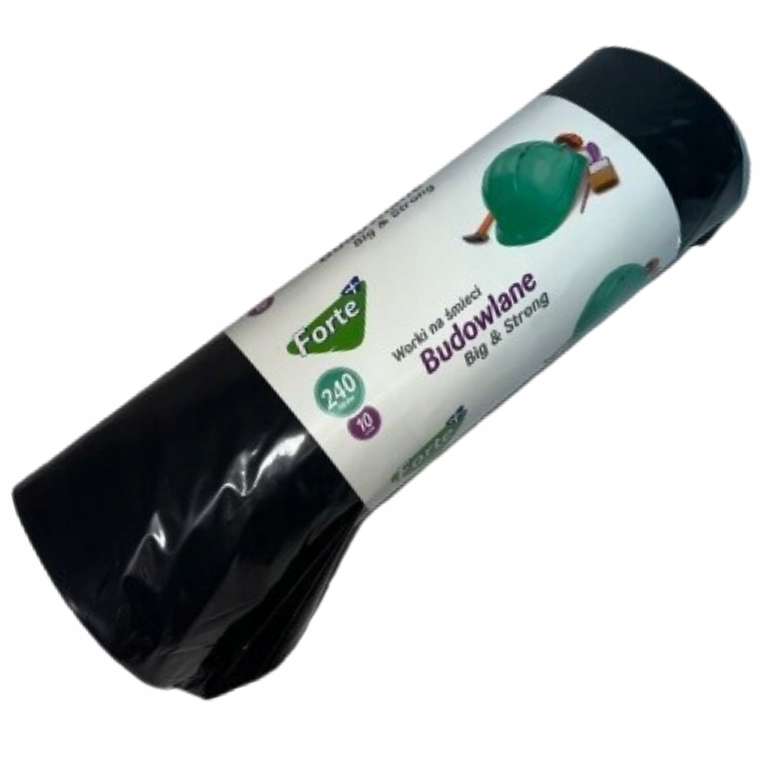 Worki budowlane Czarne 240L 10szt. HEAVY&STRONG FORTE+ WNS LDPE