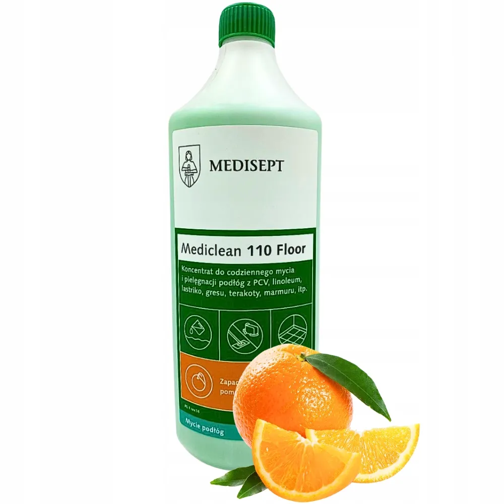 Płyn do podłóg Koncentrat 1L Medisept Mediclean 110 Floor pomarańczowy